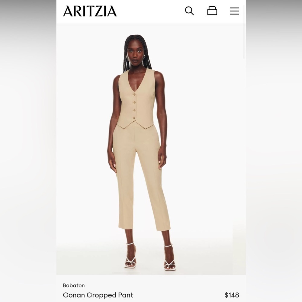 Aritzia - Babaton Conan Crop Pants BLACK size 4